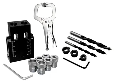 Produktbild von Bohrpositionierungslineal aus Aluminiumlegierung für präzise 15-Grad Kopfbohrungen zur Holzverbindung