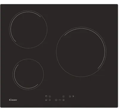 Image de Table de cuisson vitrocéramique 60cm 3 feux 5500w noir - Candy - CH63CT -