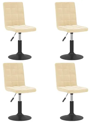 Produktbild von vidaXL Esszimmerstühle 4 Stk. Drehbar Creme Samt