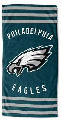 Zdjęcie produktu dla Ręcznik plażowy zespołu NFL Philadelphia Eagles, wzór w paski, wymiary 76,2 x 152,4 cm