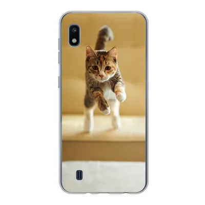 Produktbild von MuchoWow® Handyhülle Schutzhülle Hülle für Samsung Galaxy A10 Katze - Frühling - Stuhl Silikon Softcase Handy Hülle - Schutzhülle