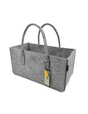 Zdjęcie produktu dla Torba filcowa RAIKOU, torba na drewno kominkowe, torba na zakupy, torba do przechowywania, torba z rączkami, torba piknikowa, kolor: szary, wymiary: 50x25x25 cm