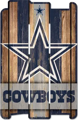 Zdjęcie produktu dla NFL Dallas Cowboys Fence Plank Wood Sign Holzschild Holz 43x28cm Zaun