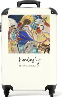 Produktbild von NoBoringSuitcases.com® Koffer Handgepäck Trolley Rollkoffer Kleine Reisekoffer mit 4 Rollen - Kunst - Kandinsky - Komposition - Farben - Cabin Size < 55x40x23 cm & 55x40x20 cm - Fotokoffer - Kabinenkoffer - BoardgepäckHandgepäck Koffer 55x35x20 cm, 36L,