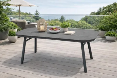 Produktbild von Destiny Esstisch SAN MARINO halboval 180x90x74cm, grau