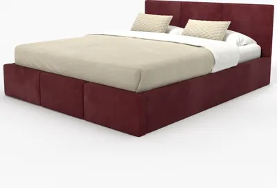 Produktbild von Muralo POLSTERBETT für Schlafzimmer Polsterbett mit Bettkasten und Gasdruckfeder Bett mit Polsterkopfteil Doppelbett 180x200 Bett mit Stauraum Weinrot