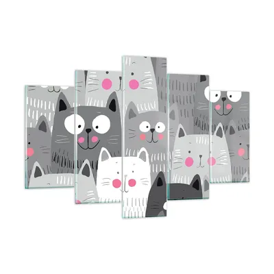 Produktbild von Bilder auf glas - Kittys Tiere Illustration - 150x100cm - Glasbilder - Wandbilder - Kunstdruck - zum Aufhängen bereit - Wanddekoration aus Glas - Glas Bilder - Wandbild auf Glas - GEA150x100-2890