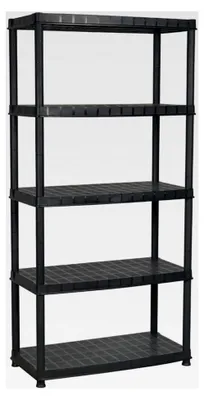 Produktbild von 5-stufiges Kunststoffregal für Haushalt, Keller und Büro, Schwerlastregal, Schwarz, 85x40x185cm