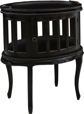 Produktbild von SIT Möbel Teekästchen | 2 Glastüren, 1 abnehmbares Tablett | Akazie antikfinish | Türen Facettenglas | B 72 x T 48 x H 77 cm | 09567-30 | Serie SAMBA