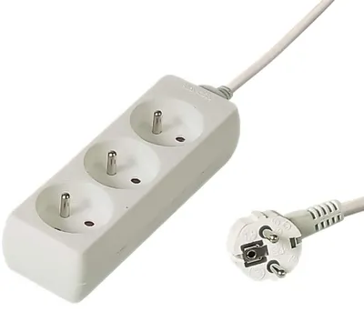 Immagine prodotto di Cavo di prolunga PremiumCord 230V 5m 3 prese, bianco (pp3-05)