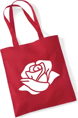 Produktbild von Huuraa Jutebeutel Rose Blüte 10 Liter Classic Red Baumwolle Tasche Geschenkidee