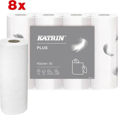 Produktbild von Katrin 231004, 51 Blätter, Papier, Weiß, 17,33 g/m², Nordic Swan Eco Label EU Flower Eco Label, 105 mm