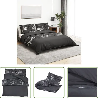 Produktbild von The Living Store Bettwäsche-Set Schwarz 225x220 cm Baumwolle