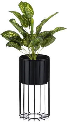 Obrázok produktu pre Hosholy Modern Flower Stand s kvetináèmi 42 cm podkroví kovový rastliny s èiernym rámom a pozemkom v modernom dizajne podkrovia