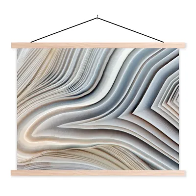 Produktbild von MuchoWow® Textilposter Marmoroptik - Stein - Linien - Luxus - Marmor 40x30 cm mit holzfarbenen Rahmen - Bilder