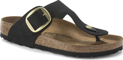 Produktbild von Birkenstock Gizeh Big Buckle Nubuck Leather Narrow Fit - Schwarz, 8