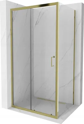 Image de Mexen Apia Cabine de douche pliante 90 x 70 cm, Transparent, Or - 840-090-070-50-00