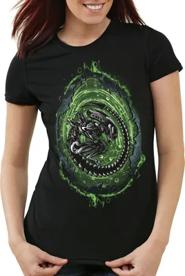 Produktbild von style3 Alien Brut Damen T-Shirt xenomorph, Größe:L