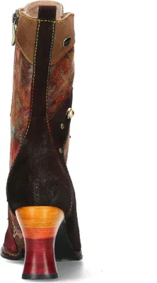 Produktbild von Laura Vita Damen Stiefelette Leder florales Muster Nieten Eleao 11, Größe:38 EU, Farbe:Rot