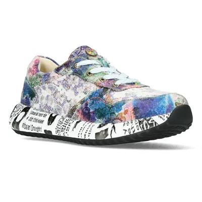 Produktbild von LAURA VITA Sneaker Burton 05 jeans flieder blau multi Leder-Stoffmix mit herausnehmbarer Lederinnensohle Weite G Gr.37 EU