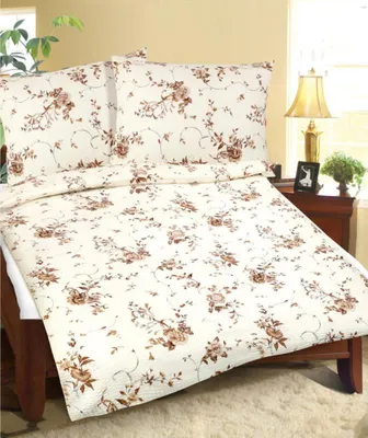 Image de Parure de lit en flanelle - Beige, marron - 140 x 200, 70 x 90