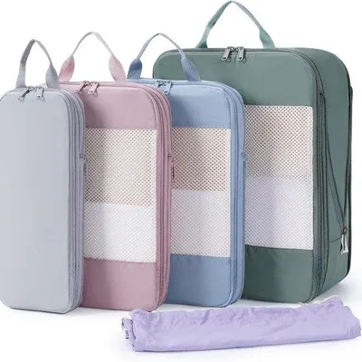 Produktbild von Famanu Koffer Organizer Set 5-teilig - Kompressionswürfel für Koffer, Rucksack und Handgepäck