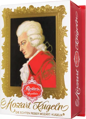 Produktbild von Reber Mozart Barock Zartbitterschokolade Weihnachten 120g  4er Pack