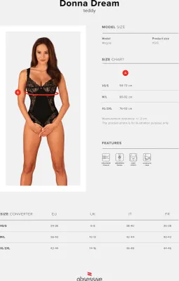 Produktbild von Donna Dream Body mit offenem Schritt - Schwarz