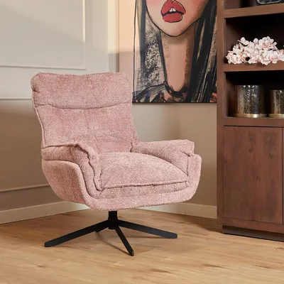 Imagen del producto de Starfurn: Sillón giratorio Vera, color rosa