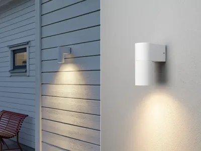 Produktbild von Downlight LED Außenwandleuchte Aluminium Weiß, Fassadenbeleuchtung für Hauswand