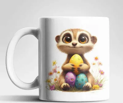 Produktbild von Ostern Erdmännchen Ostereier Kaffeetasse Teetasse Tasse Geschenkidee 325 ml – 5642708-Erdmannchen-03
