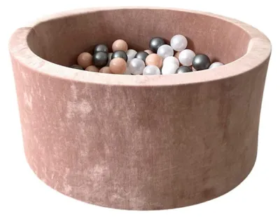 Produktbild von Monio for Kids - Beige Trockener Bällebad aus Velvet mit 200 Bällen 40cm