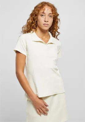 Produktbild von Urban Classics TB5979 | Ladies Towel Polo Tee Damen Poloshirt - Farbe: palewhite - Größe: L