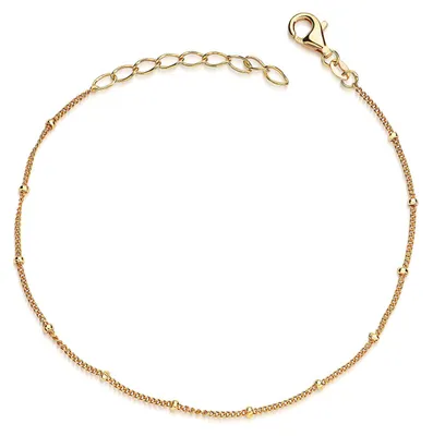 Produktbild von MATERIA by Matthias Wagner Gold Armkette Damen - 925 Silber Armband mit Kugeln 17-20cm SA-80-Gold