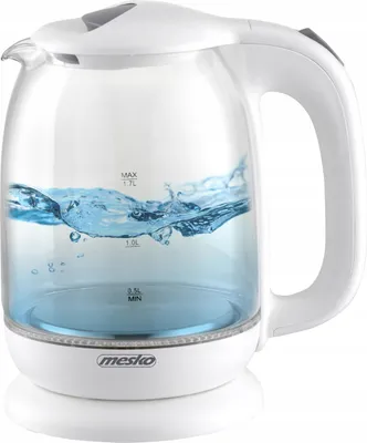 Produktbild von Mesko | Kettle | MS 1302w | Electric | 2200 W | 1.7 L | Glass | 360° rotational base | White