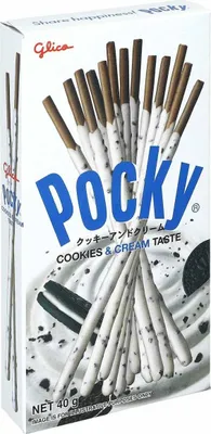 Produktbild von Glico Pocky Cookies & Cream – 40 g | Knusprige Kekssticks mit Sahne-Keks-Glasur | Japanischer Kultsnack | + Heartforcards Versandschutz