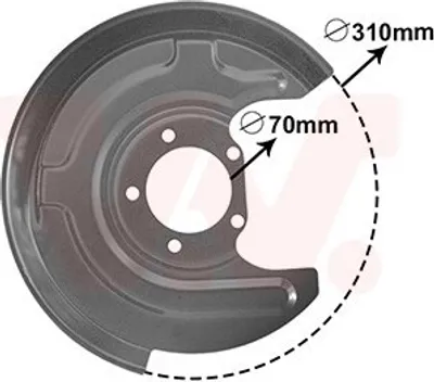 Produktbild von VAN WEZEL Spritzblech Bremsscheibe für VW PASSAT Variant (3B6) Hinten Rechts 0315374 Ankerblech