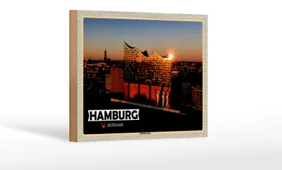 Produktbild von Holzschild Städte Hamburg Elbphilharmonie Architektur 18x12 cm