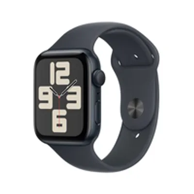 A product image of an Apple Watch SE on a white background.