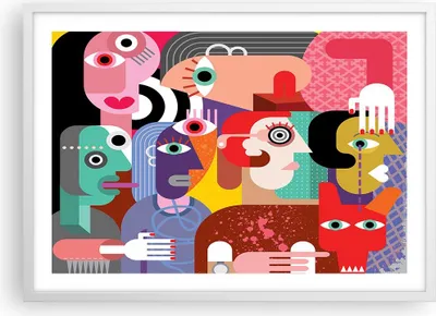 Produktbild von Gerahmtes Poster - Weißer Rahmen - Abstraktion modern - 70x50 cm - Wand Bild - Wanddeko - Wandbilder - Kunstposter - Wandposter - Bilderrahmen - Bilder - Kunstdruck - Wandbild - P2WAA70x50-3624