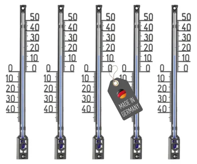 Produktbild von 5 Stück Gartenthermometer Set Analog Außenthermometer Außen Innen Thermometer
