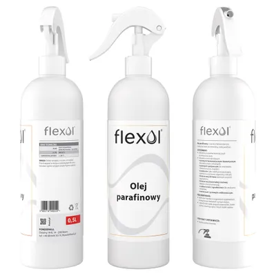 Obrázok produktu pre FLEXOL Parafínový olej 0,5 l Bezfarebný, bez zápachu Na drevo, kameň, kožu