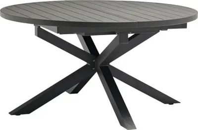 Zdjęcie produktu dla Stół ogrodowy Destiny ARONA Ø120/170x75cm, aluminiowy, rozkładany, antracytowy