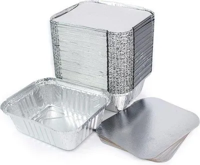 Immagine prodotto di Contenitore in alluminio con coperchio per conservare gli alimenti, 1 contenitore da 500 ml.