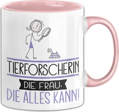Produktbild von Tierforscherin Geschenk Tasse Becher Die Frau Die Allen Kann Geschenkidee für eine Tierforscherin Lustig (Rosa)