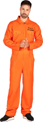 Produktbild von T4264-XXXL orange Herren Prisoner-Gauner Kostüm Overall Gr.XXXL=64 Körpergröße ca.175 bis 186 CM