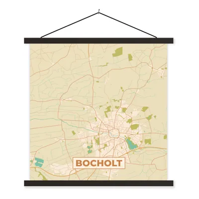 Produktbild von MuchoWow® Textilposter Karte - Bocholt - Stadtplan - Vintage - Karte 40x40 cm mit schwarzem Rahmen - Fotos