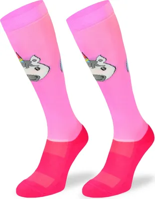 Produktbild von Skiety Reitbekleidung Damen & Herren - Kniestrümpfe für Damen & Herren - Reitsocken Reitsport Damen & Herren - Reitsocke Mädchen - Pink Unicorn, 35-38