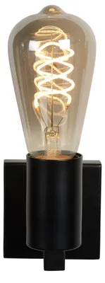 Productafbeelding van Atmooz Peniche wandlamp voor binnen – E27 – Industrieel design – Geschikt voor woon- of slaapkamer – Zwart – Hoogte 11 cm – Metaal