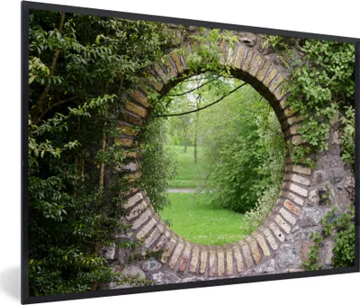 Produktbild von MuchoWow® Gerahmtes Poster Park - Aussicht - Natur 90x60 cm - Poster mit Schwarzem Bilderrahmen Wandposter Rahmen Foto Bilder - Fotorahmen - Foto-Plakat